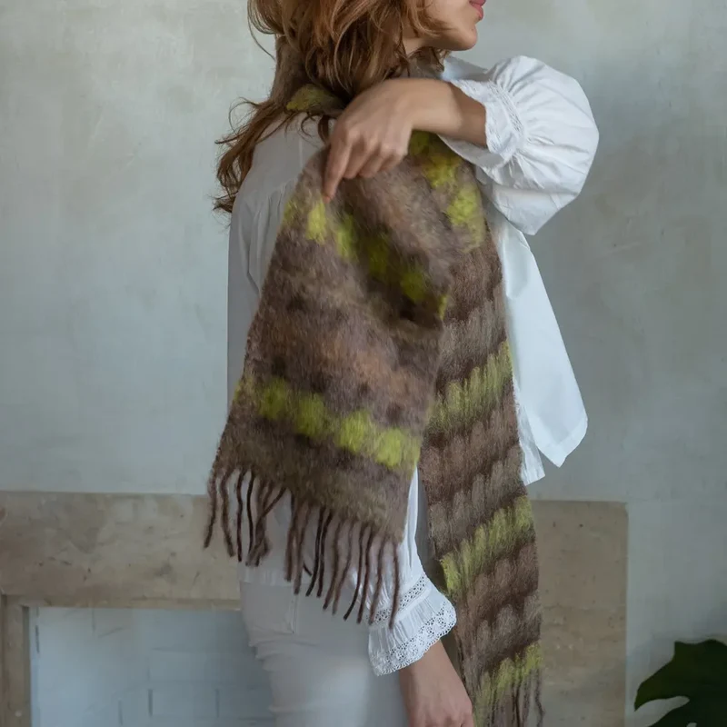 Foulard Cuadros Marrón y Amarillo