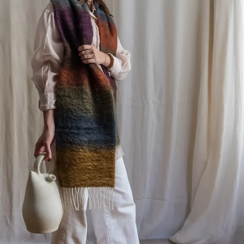 Foulard Mohair Franjas Oscuras