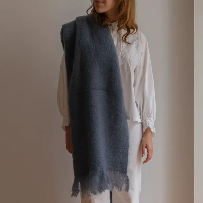 Echarpe Mohair Gris Azulón