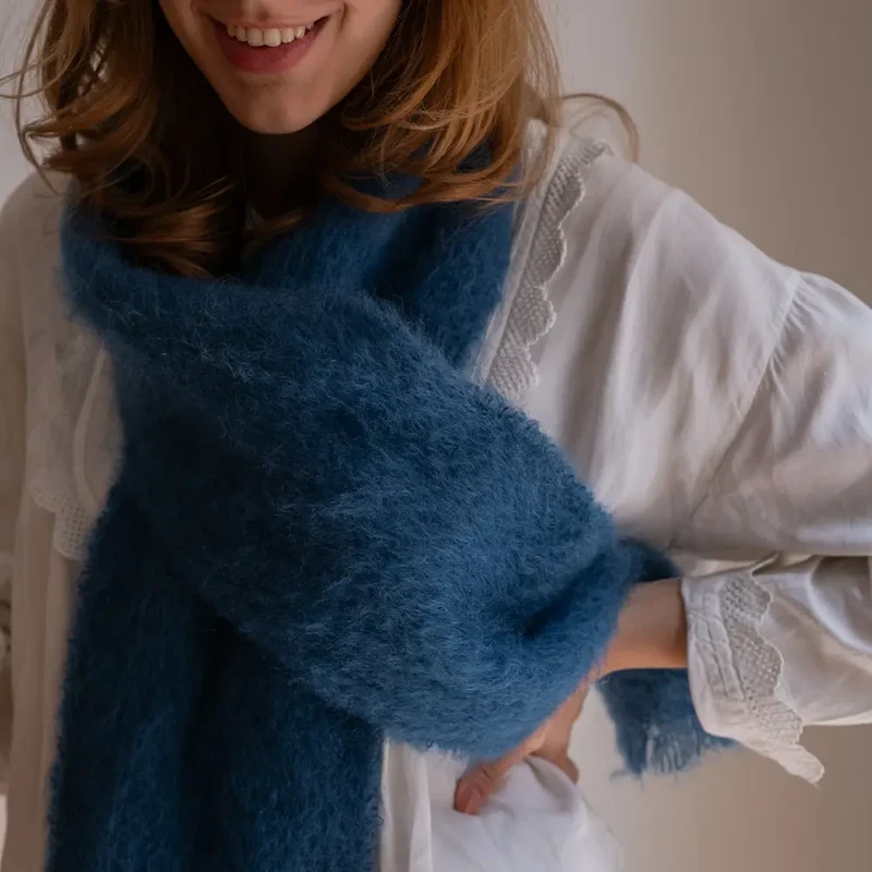Foulard Mohair Azul Blue
