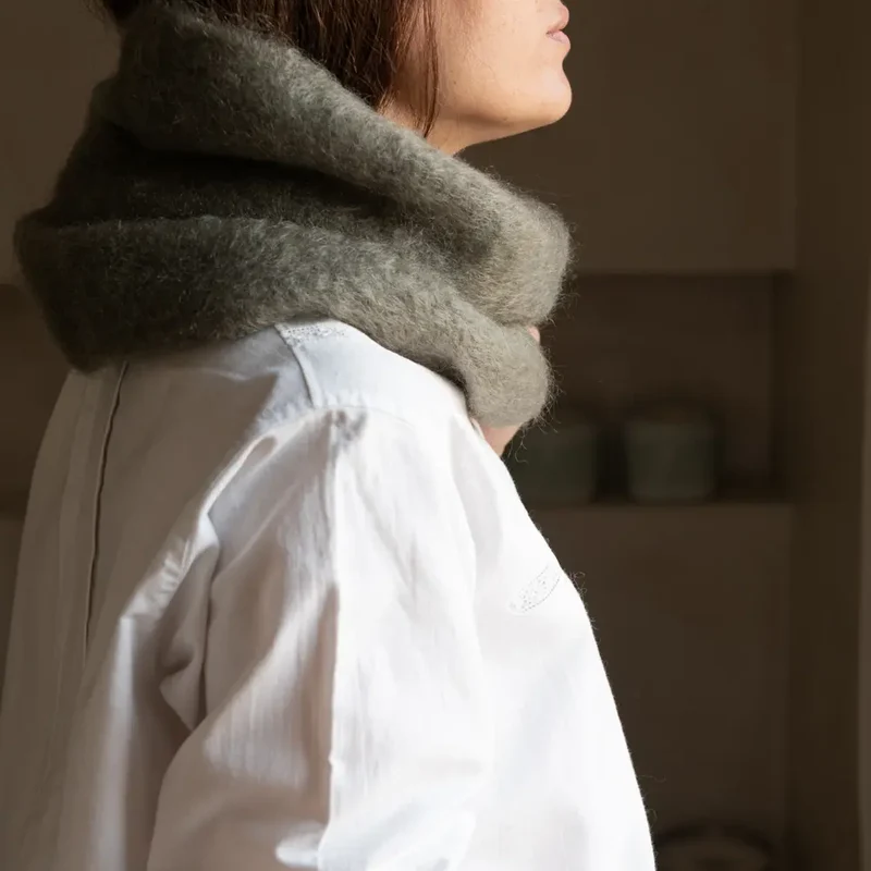 Cuello Mohair Verde Oscuro