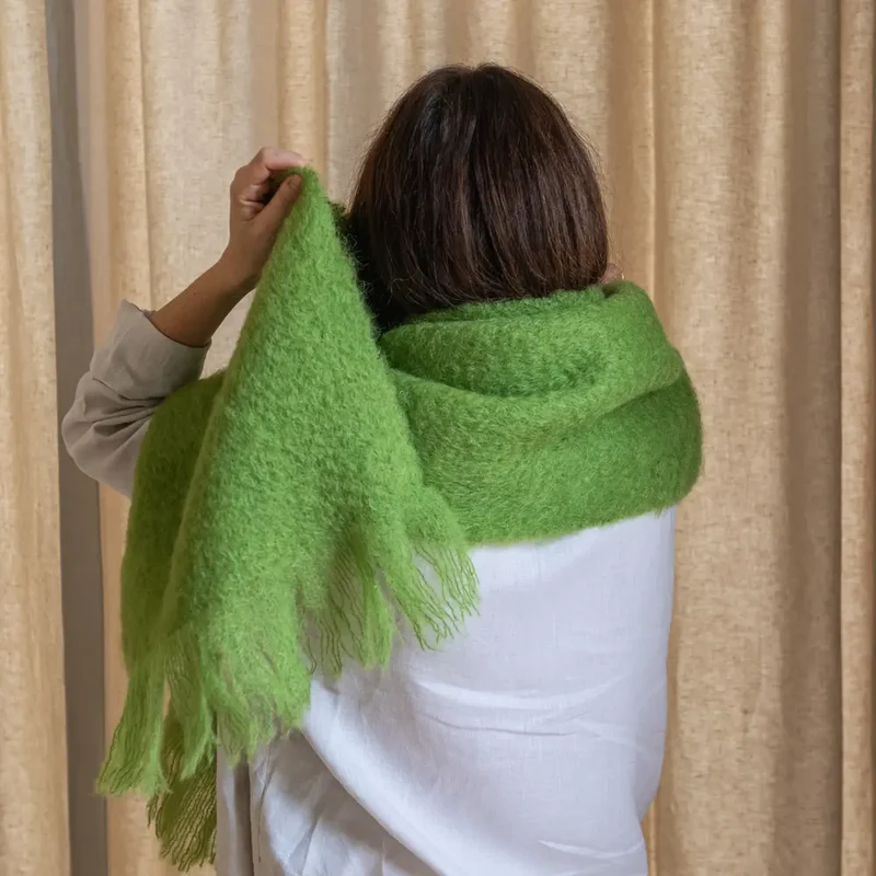 Bufanda Mohair Verde Primavera