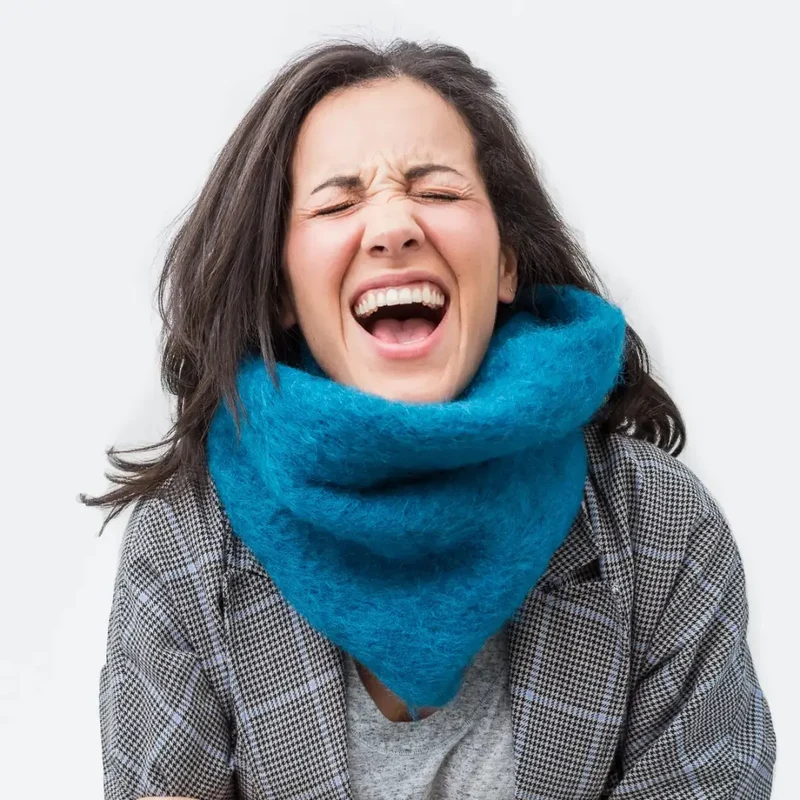 Cuello Mohair Turquesa