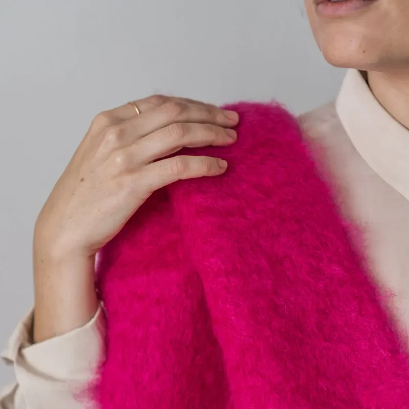 Foulard Mohair Rosa Fucsia