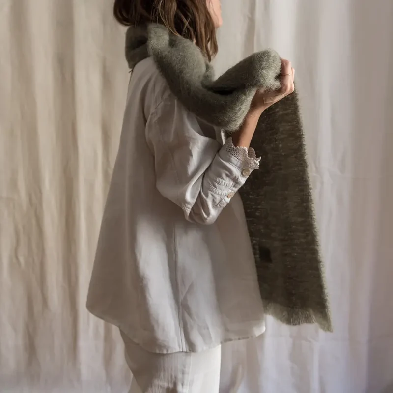 Foulard Mohair Verde Oscuro
