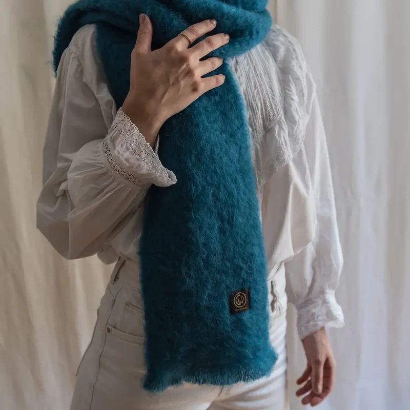Foulard Mohair Turquesa