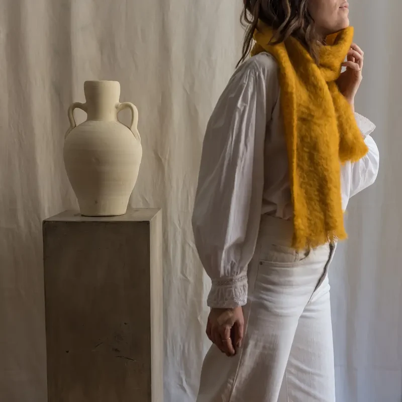 Foulard Mohair Mostaza