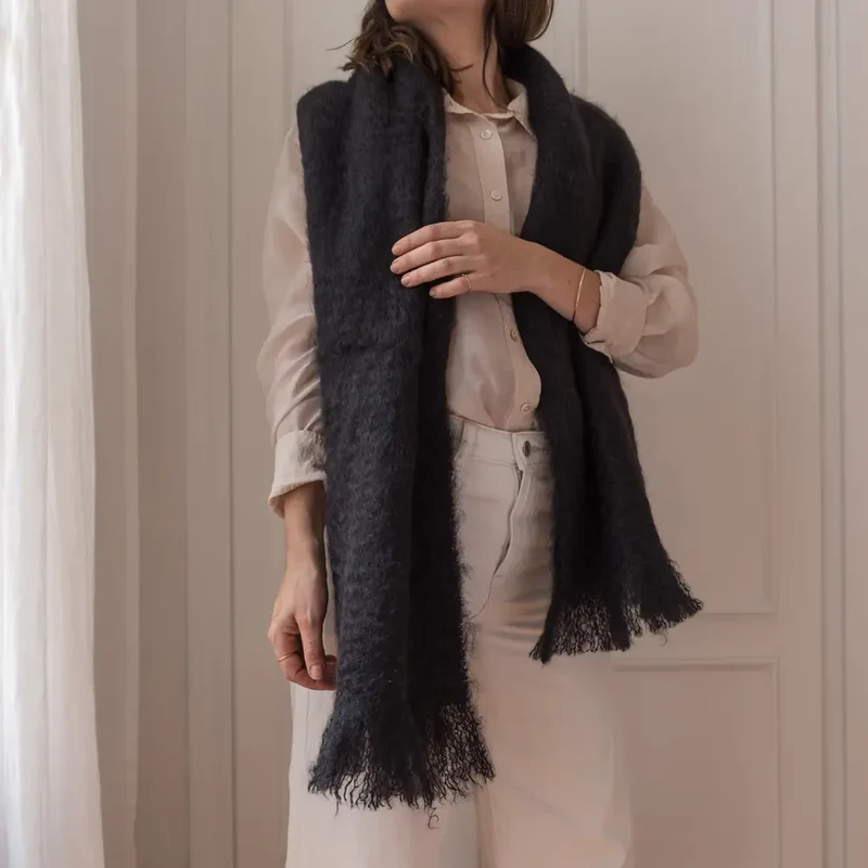 Bufanda Mohair Negro