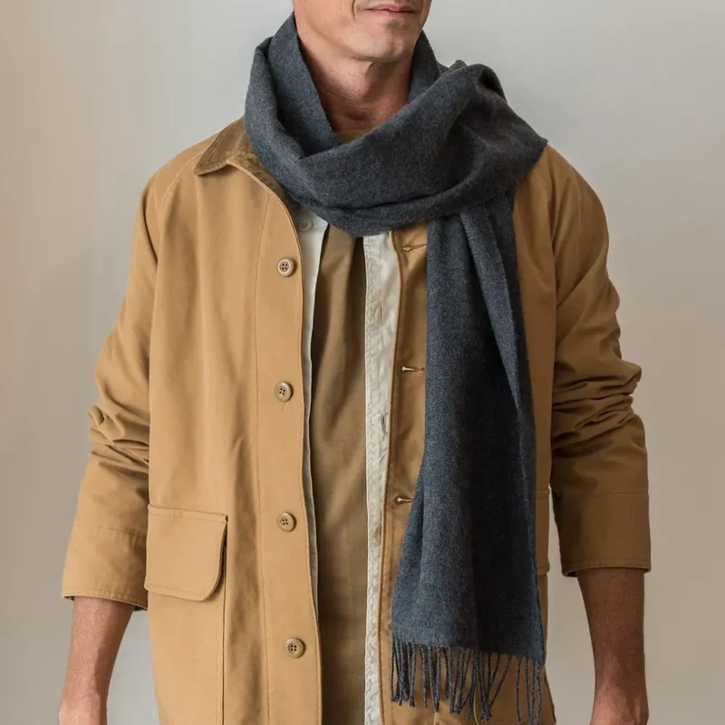 Bufanda de Lana Merino Gris Oscuro