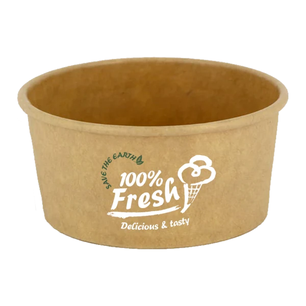 Tapa Cúpula con Agujero para Tarrina Helado Blanca/Kraft 180 y 240ml
