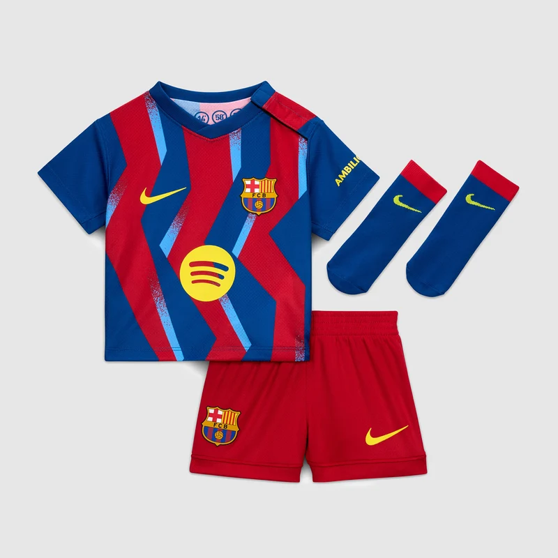 Kit Nike FC Barcelona 25/26 Dri-FIT El Classico Stadium Victory para niños pequeños