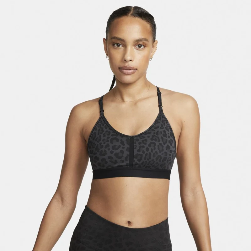 Sujetador deportivo Nike Sujeción Ligera 1-Piece Pad Cuello en V Leopard