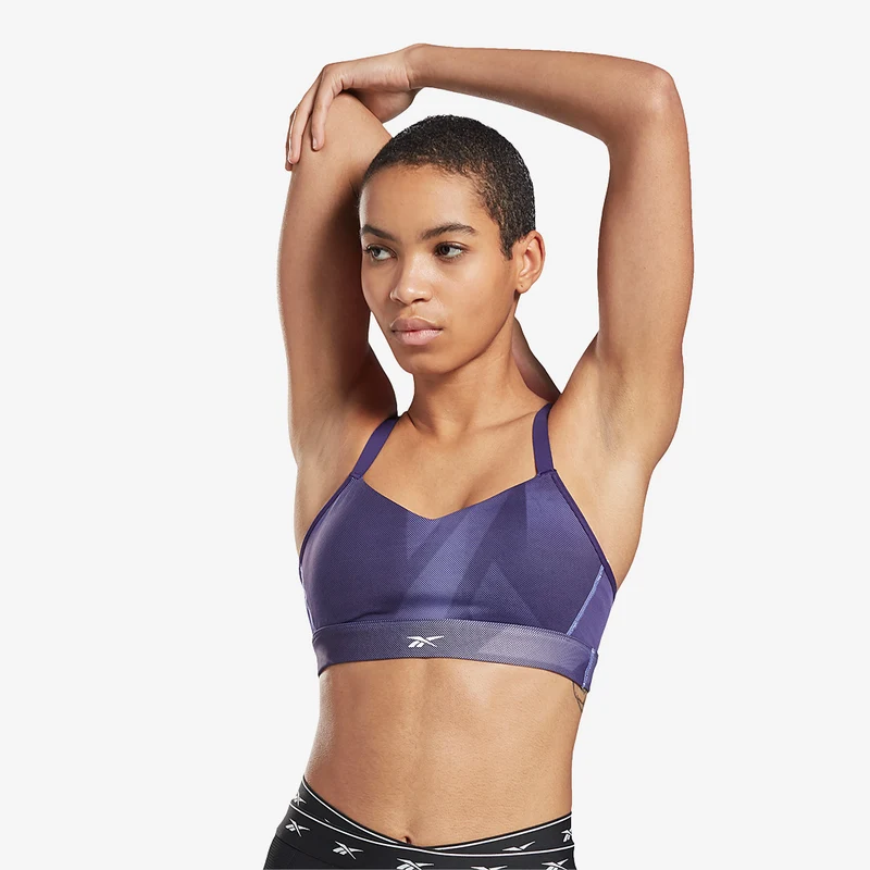 Reebok Womens Studio Lux Strappy Bra AOP