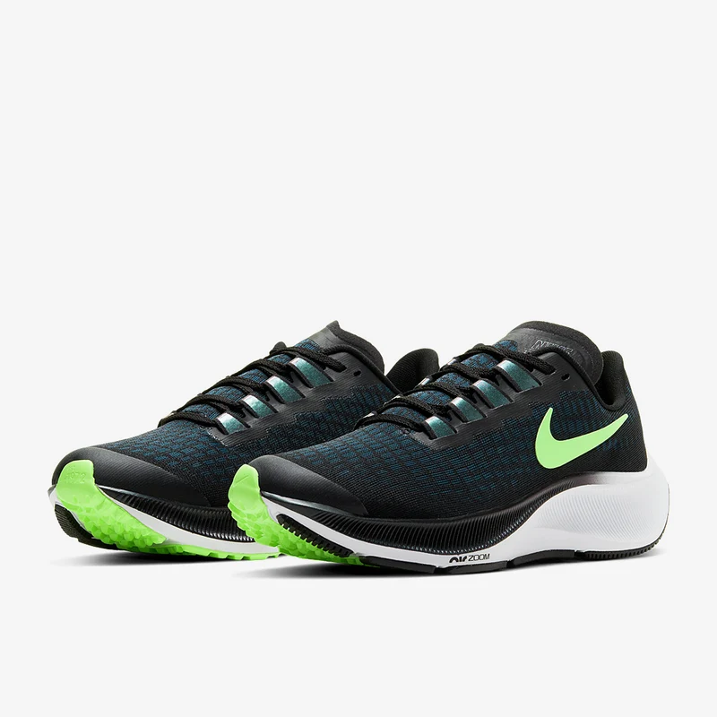 Nike Boys Air Zoom Pegasus 37 - Ã‚Â Black/Lime Blast-Valerian Blue