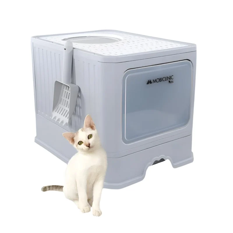 Arenero para gatos | Cerrado | Incluye pala | Gran capacidad | Bandeja extensible y extraíble | Estable | CatBox | Mobiclinic