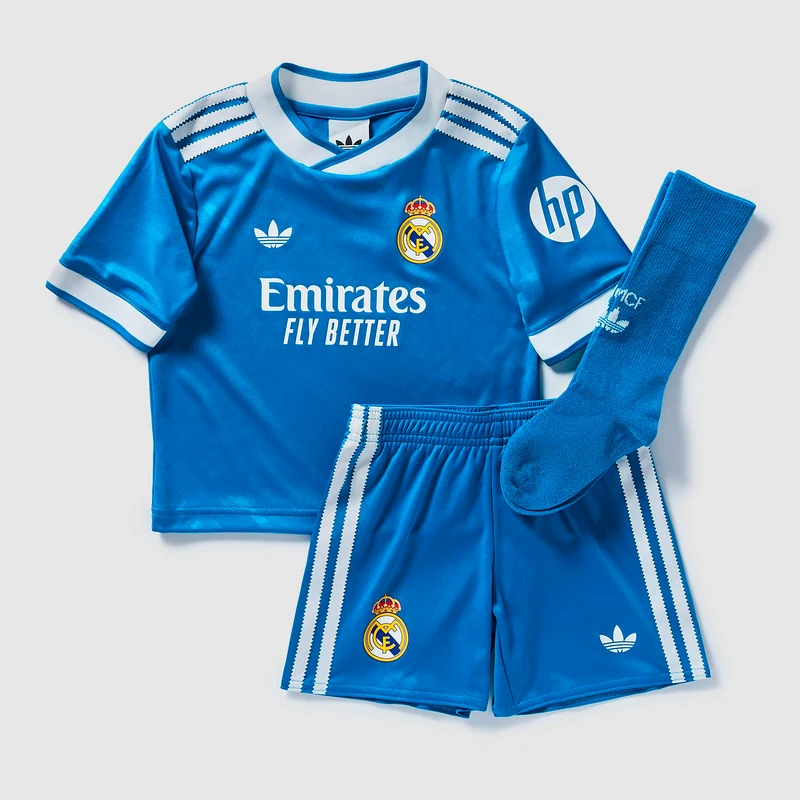 Tercera equipación adidas Originals Real Madrid 25/26 para niños pequeños