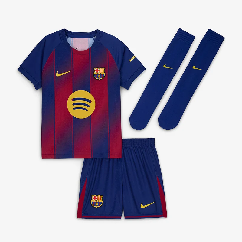 Primera equipación Nike FC Barcelona 25/26 Dri-FIT Stadium para niños pequeños