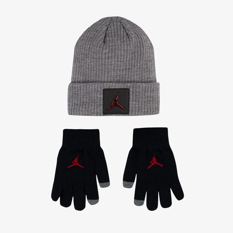 Set de guantes y gorro Jordan Jumpman Metal Patch para niños (8-15Y)
