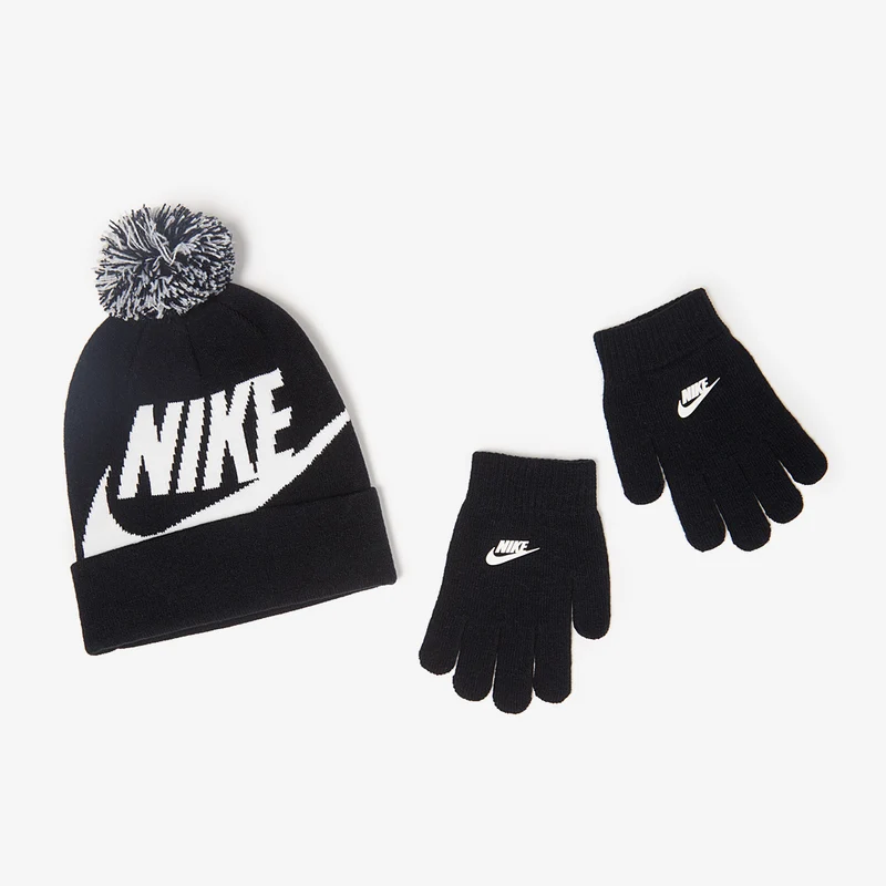 Set de gorro y guantes Nike Swoosh Pom para nilños (2-7Y)