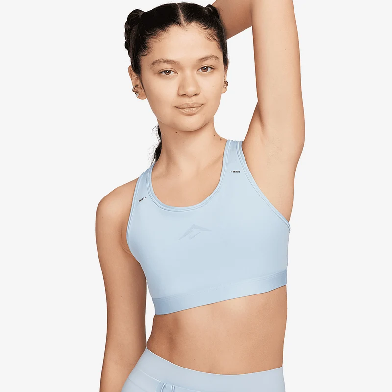 Nike Womens Swoosh On-The-Run Trail Medium-Support Sports Bra