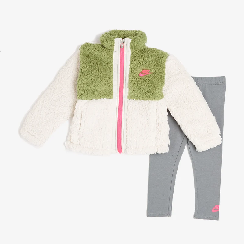 Set de sudadera y mallas Nike Sportswear Sherpa Cremallera Completa para niños (2-7 Yrs)