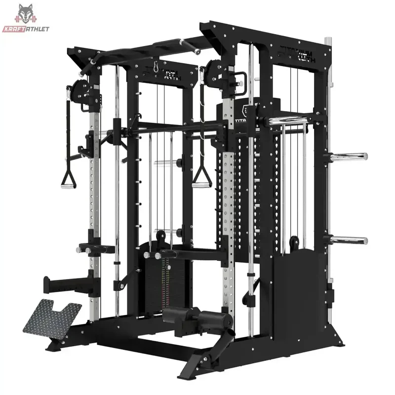 B200 V4 Smith Maschine, Dual Pulleys und Rack + 240kg Gewichtsplatten Enthalten Titanium Strength