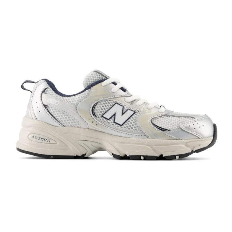 New Balance Tenis 530 Kids Lace Blanco/Gris, para Niños