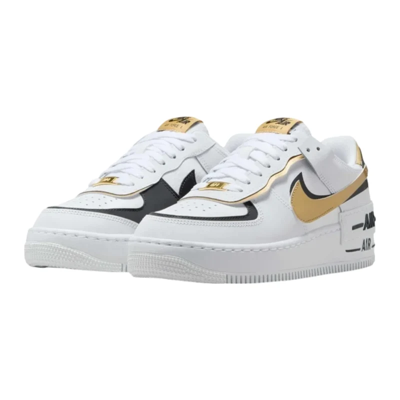 Nike Tenis Air Force 1 Shadow Blanco/Dorado, para Mujer