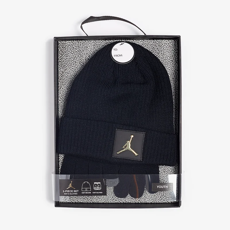 Jordan Older Kids Jumpman Metal Patch Beanie & Glove Set (8-15Y)
