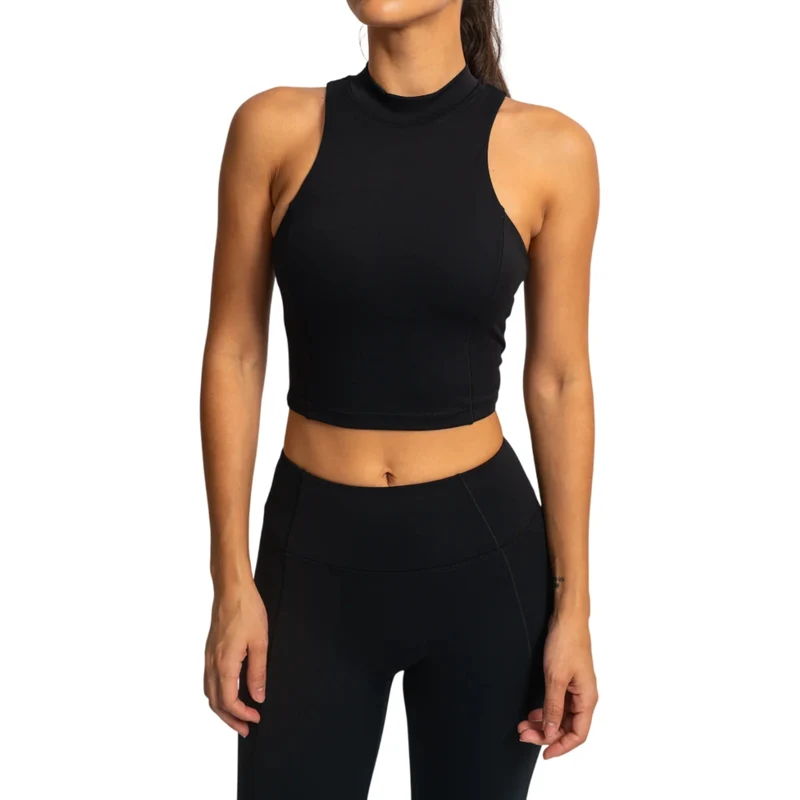 TNG Top Deportivo Flare Negro, para Mujer