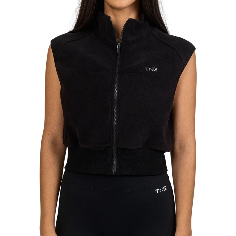 TNG Chaleco sin Mangas Fleece Vest Negro, para Mujer