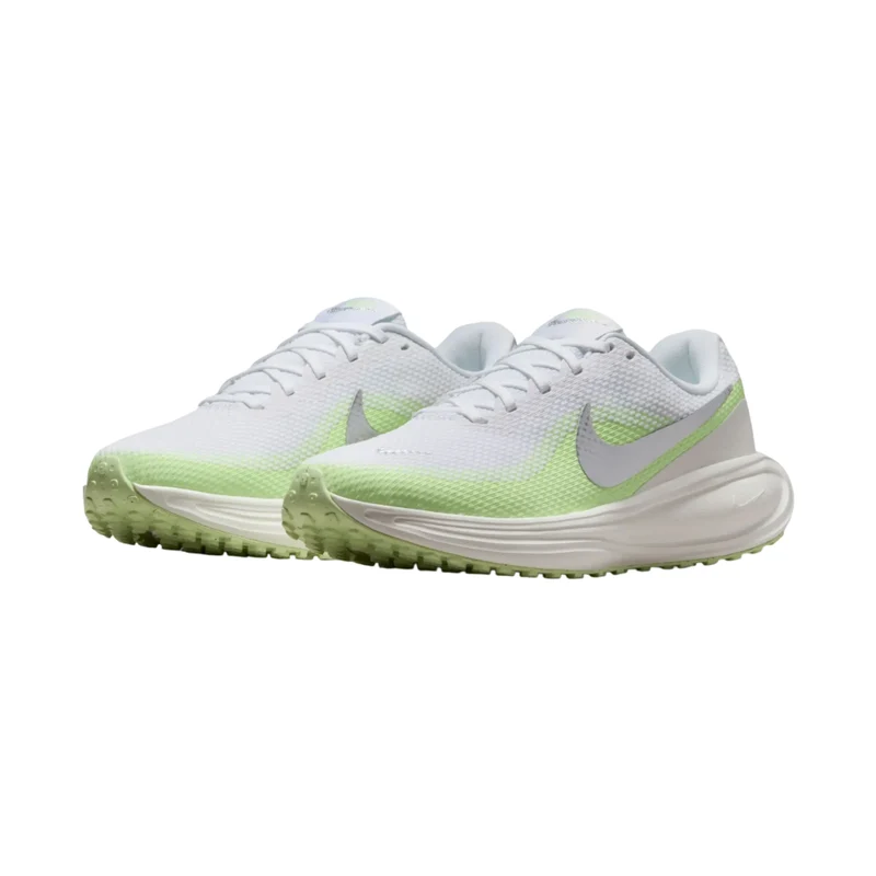 Nike Tenis Revolution 8 Blanco/Plateado/Amarillo Neón, para Mujer