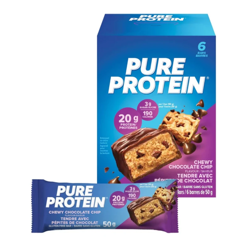 Pure Protein Set Suplementos Deportivos Snack Barra de Proteína, 6 Unidades