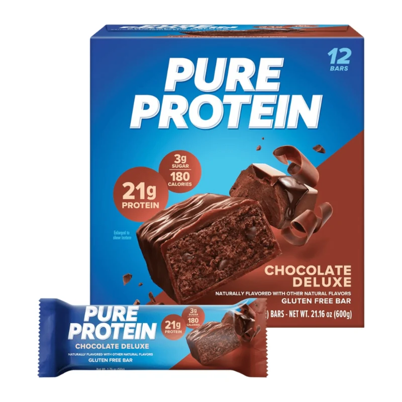 Pure Protein Set Suplementos Deportivos Snack Barra de Proteína, 12 Unidades