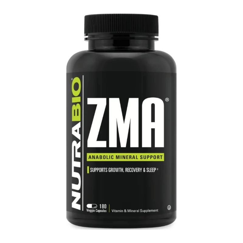 NutraBio Suplemento Alimenticio ZMA, 180 Cápsulas