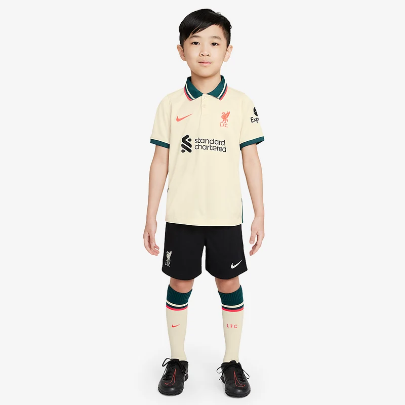 Conjunto Nike Liverpool 21/22 Segunda equipación para niños
