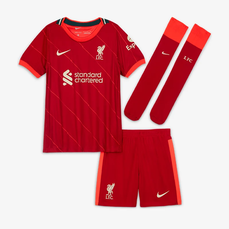 Conjunto Nike Liverpool 21/22 Primera equipación para niños