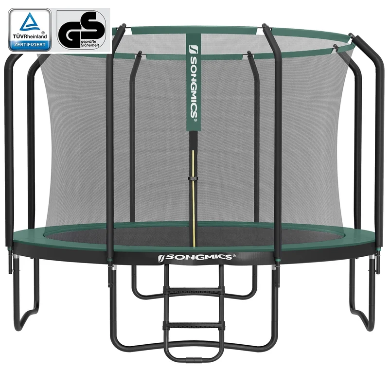 Cama Elástica Infantil Negro y Verde Oscuro