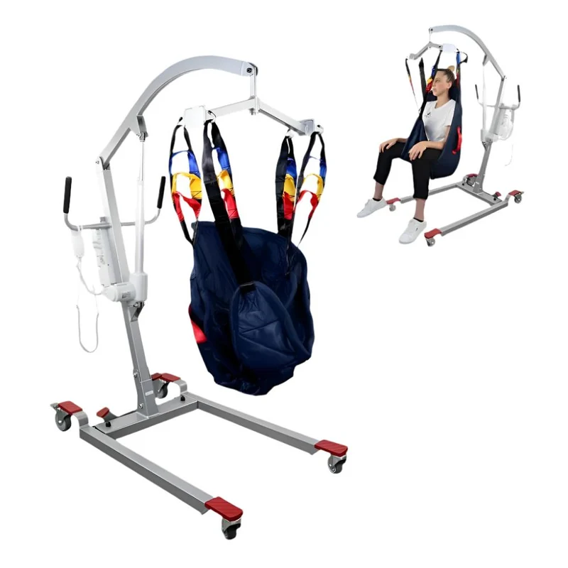 Grúa eléctrica | Incluye arnés 4 ganchos | Uso mientras se carga | Compacta | Máx. 180 kg | Fortuna Basic | Mobiclinic