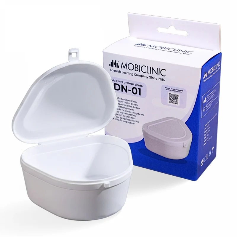 Contenedor para prótesis dentales | 1 ud embolsada | Reutilizable | Plástico duro | DN-01 | Mobiclinic