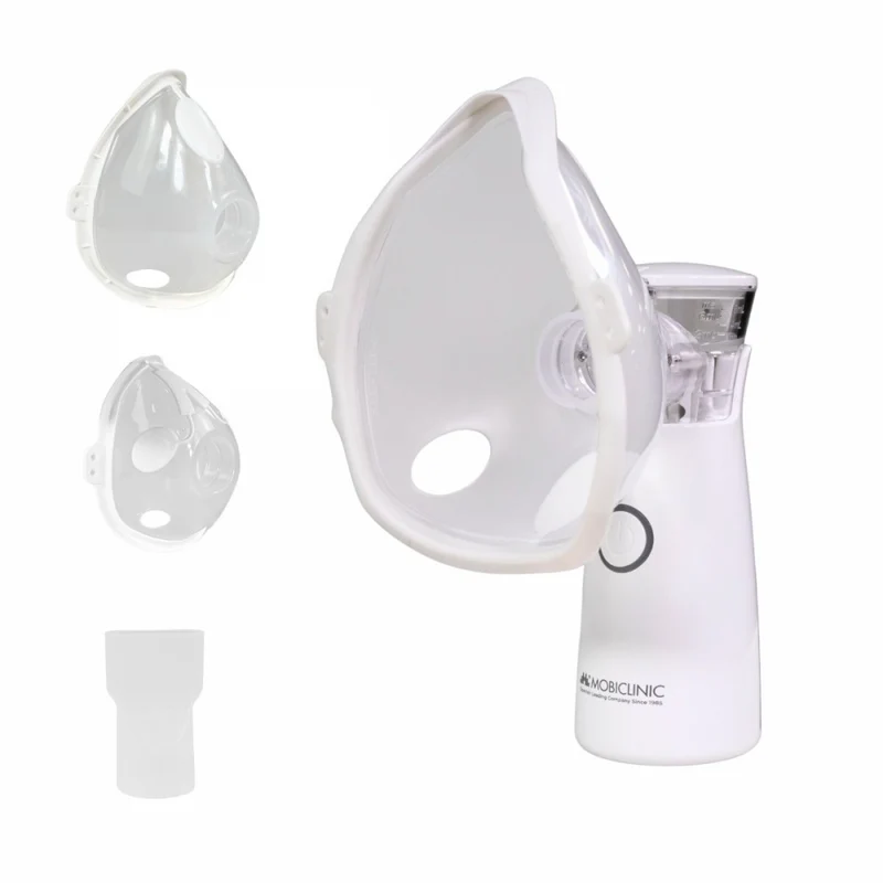 Nebulizador de malla | Portátil | 2 mascarillas + boquilla | Estuche transporte | Inalámbrico y USB | Nebumobi1 | Mobiclinic