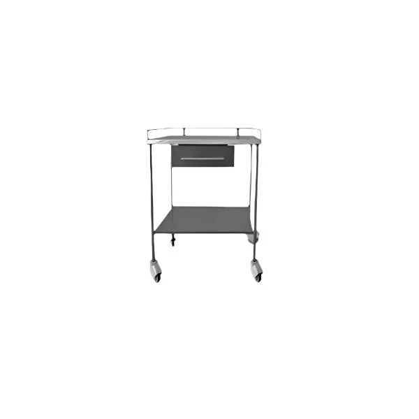 Mesa auxiliar | 2 estantes | Barandilla superior | Cajón | 4 Ruedas | Mobiclinic