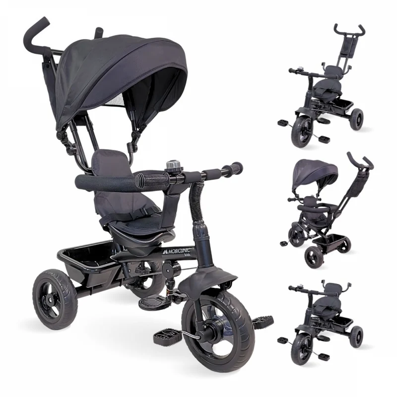 Triciclo 3 en 1| Evolutivo | Ajustable | Máx 25 kg | 18 meses a 5 años | Ligero | LULU Negro | Mobiclinic