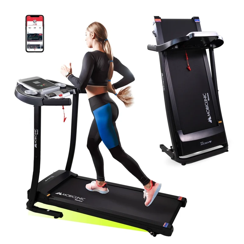 Cinta correr plegable | Bluetooth altavoz |12km/h | Sistema elevación | App pantalla LCD 139x62x114cm | ETNA | Mobiclinic