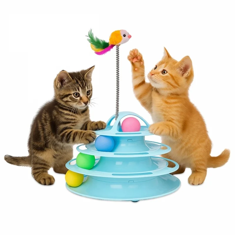 Juego interactivo para gatos | Estimulación sensorial | Compacto | Actividad física | Diseño en torre | Catplay | Mobiclinic