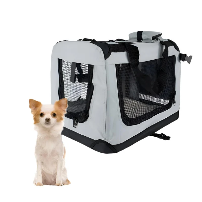 Transportín para mascotas | Varias tallas | Diferentes pesos | Plegable | Gris | Balú | Mobiclinic