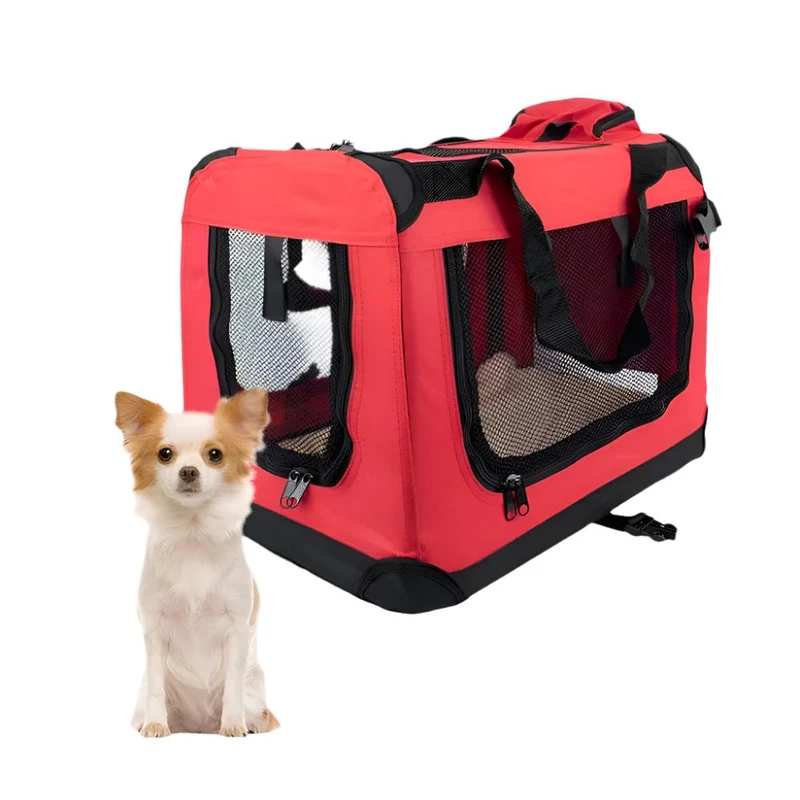Transportín para mascotas | Varias tallas | Diferentes pesos | Plegable | Rojo | Balú | Mobiclinic