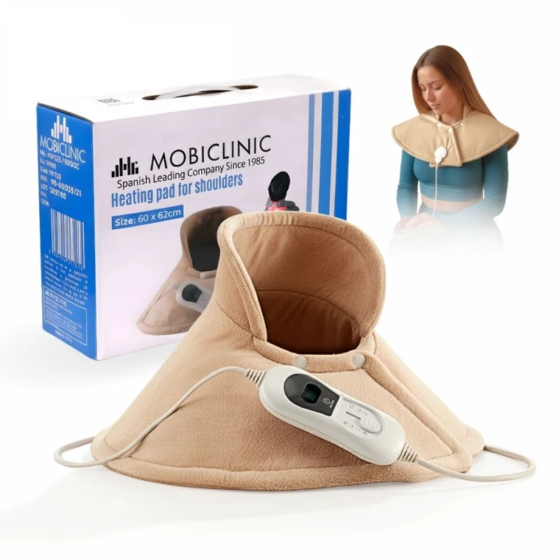 Almohadilla eléctrica cervical | 62x60 cm | 3 niveles de calor | Bajo consumo | Gasto mínimo | Apagado automático | Mobiclinic