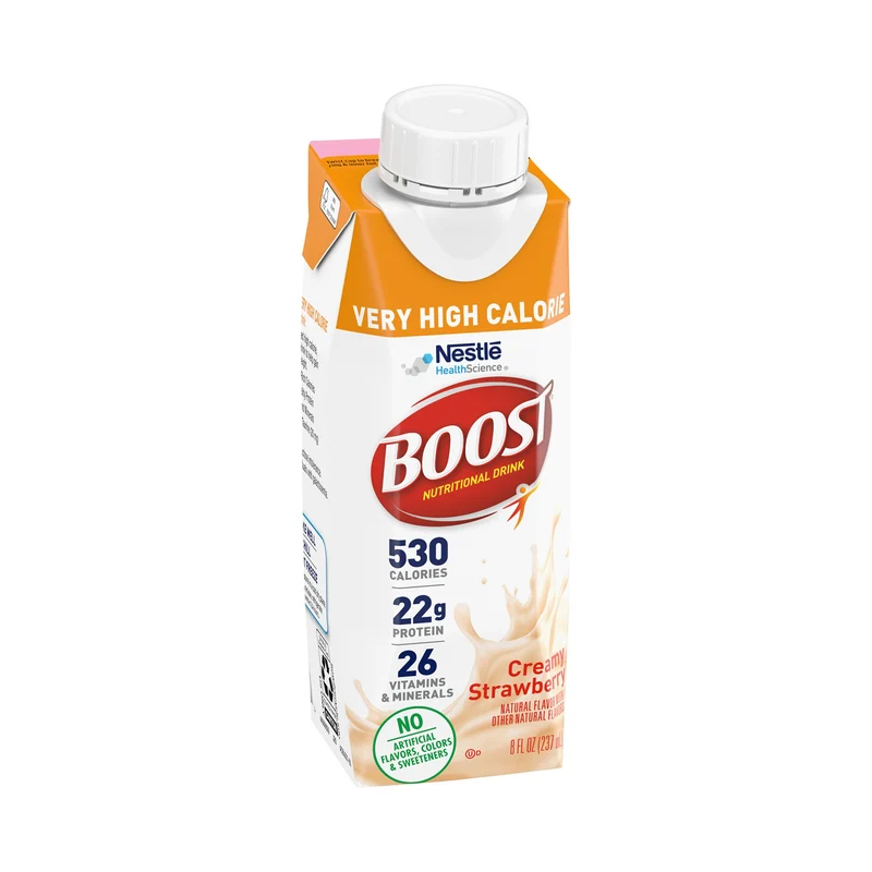 Boost Very High Calorie Strawberry Oral Supplement, 8 oz. Carton, Nestle Healthcare Nutrition 00043900661452, 24 Count