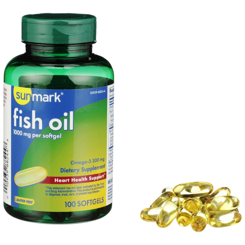 sunmark 1000 mg Strength Fish Oil Omega-3 Supplement, McKesson Brand 01093988244, 1 Count